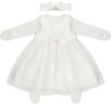 Комплект на выписку Luxury Baby Принцесса, комбинезон и платье с молочной юбочкой и блестками 62