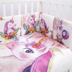 Комплект в кроватку 17 предметов AmaroBaby Unicorn Dream, розовый