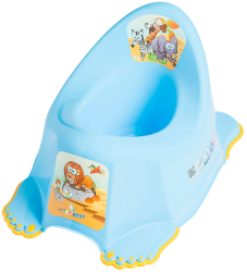 Горшок туалетный Tega Baby со звуковыми эффектами, антискользящий Safari синий