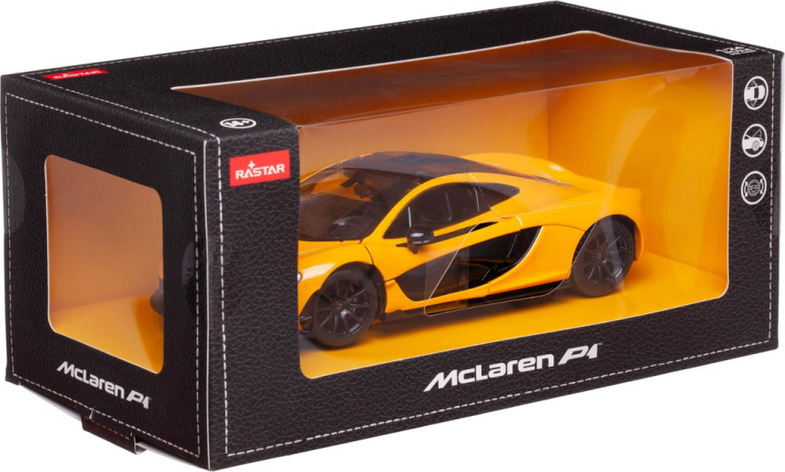 Машина металлическая McLaren P1, двери и капот открываются, масштаб 1:24, жёлтая