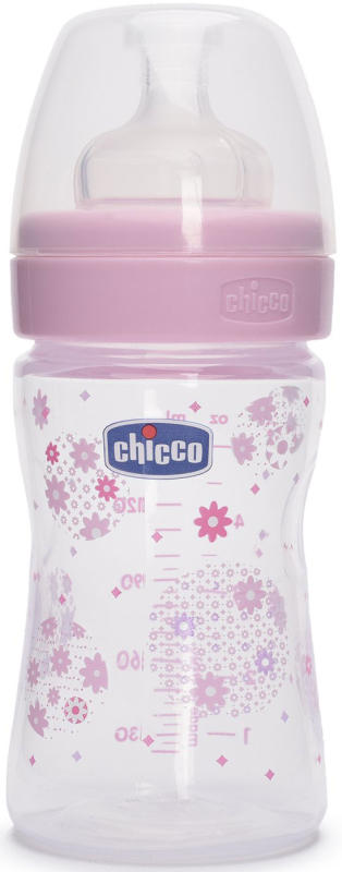 Бутылочка c силиконовой соской, нормальный поток Chicco Well-Being Girl Artsana S.p.A. 150 мл 