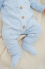 Вязаный комплект Пупырка Luxury Baby, 3 предмета, 62-68, голубой