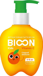Зубная паста детская Bio On с витамином C, сладкий апельсин, 200 гр, Lovular