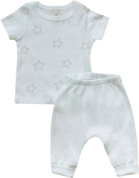 Комплект для малыша из 2-х предметов. Футболка и штанишки, белый, размер 62