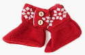 Пинетки детские AmaroBaby Pure Love Christmas, красный, вязаный 3-6 месяцев