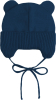 Шапка детская вязаная AmaroBaby Pure Love Bear демисезонная, с подкладом, размер 38-40, синяя