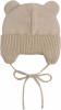 Шапка детская вязаная AmaroBaby Pure Love Bear демисезонная, с подкладом, размер 46-48, песочная