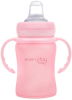 Стеклянная бутылочка-поильник с мягким носиком с защитным силиконовым покрытием Everyday Baby светло-розовый 150 мл