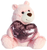 Мягкая игрушка Aurora Медведь Большое сердце розовый 30 см