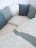 Комплект 6 предметов для овальной и круглой кроватки Lappetti Garden, серо-голубой