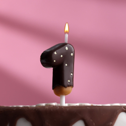 Свеча в торт Страна Карнавалия Шоколадная глазурь, цифра 1