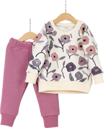 Комплект детский Baby boom джемпер и брюки сухая роза-цветы на светлом, 98