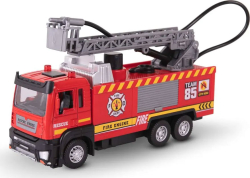 Игрушка-пожарная машина с цистерной Kid Rocks, масштаб 1:32, со звуком и светом, пружинный механизм