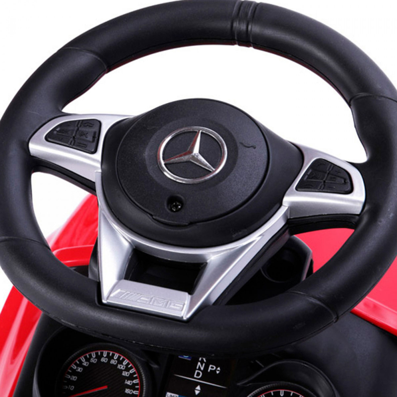 Каталка детская Mercedes-Benz AMG C63 Coupe Babycare, кожаное сиденье, резиновые колёса, красная