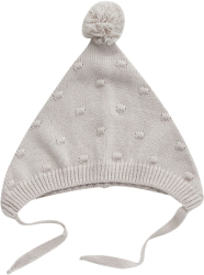 Шапочка вязаная Olivia knits Pom-Pom Гномик Серый циркон 42 см
