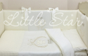 Набор в кроватку Little Star Premium герб 120x60 см 6 предметов, крем, сатин, вафля,  холлофан