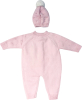 Вязаный комплект Комбинезон и шапочка Luxury Baby розовый 56-62