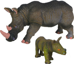 Набор фигурок животных серии Мир диких животных Семья носорогов, 2 предмета Основная